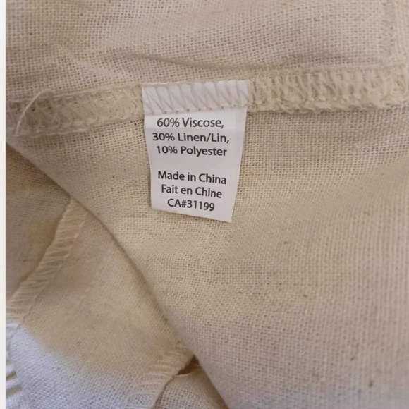 DKR Linen Blend Oatmeal Capri Size Small - Picture 6 of 8